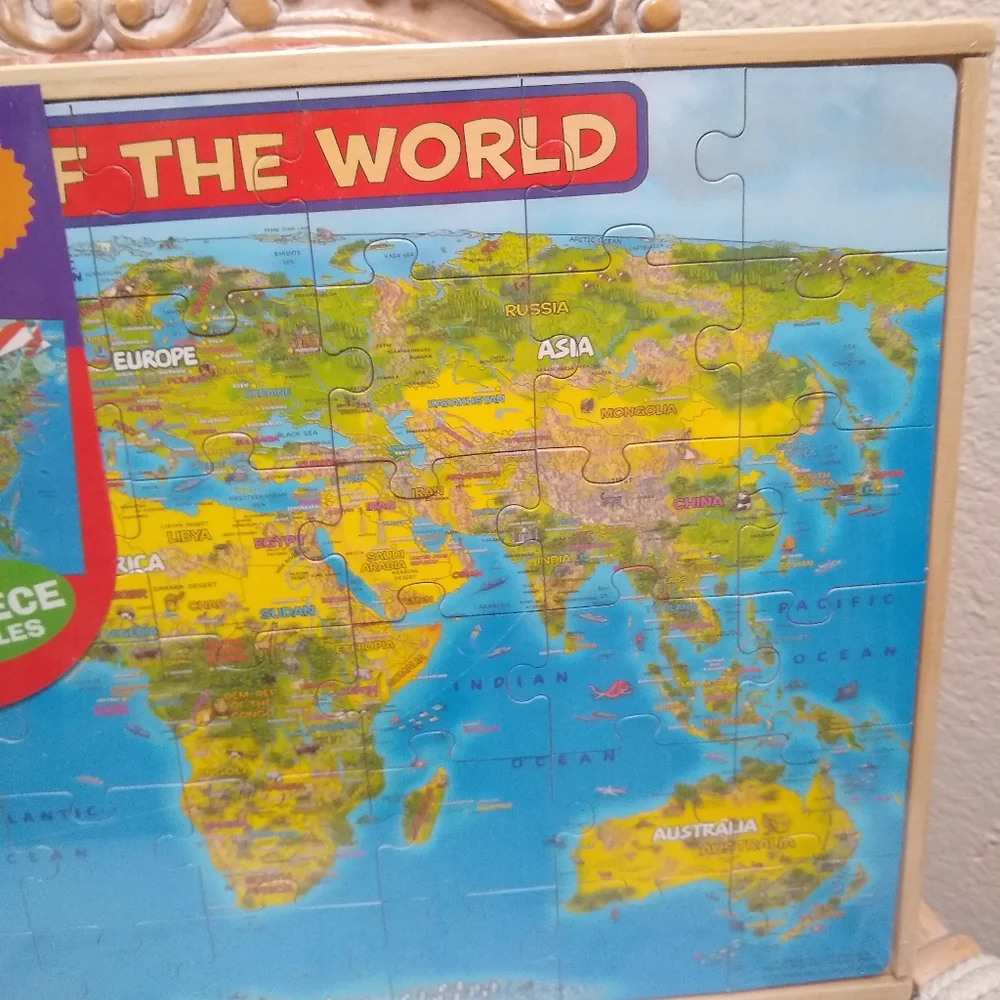 T.S. Shure PuzzBox United States & World Map